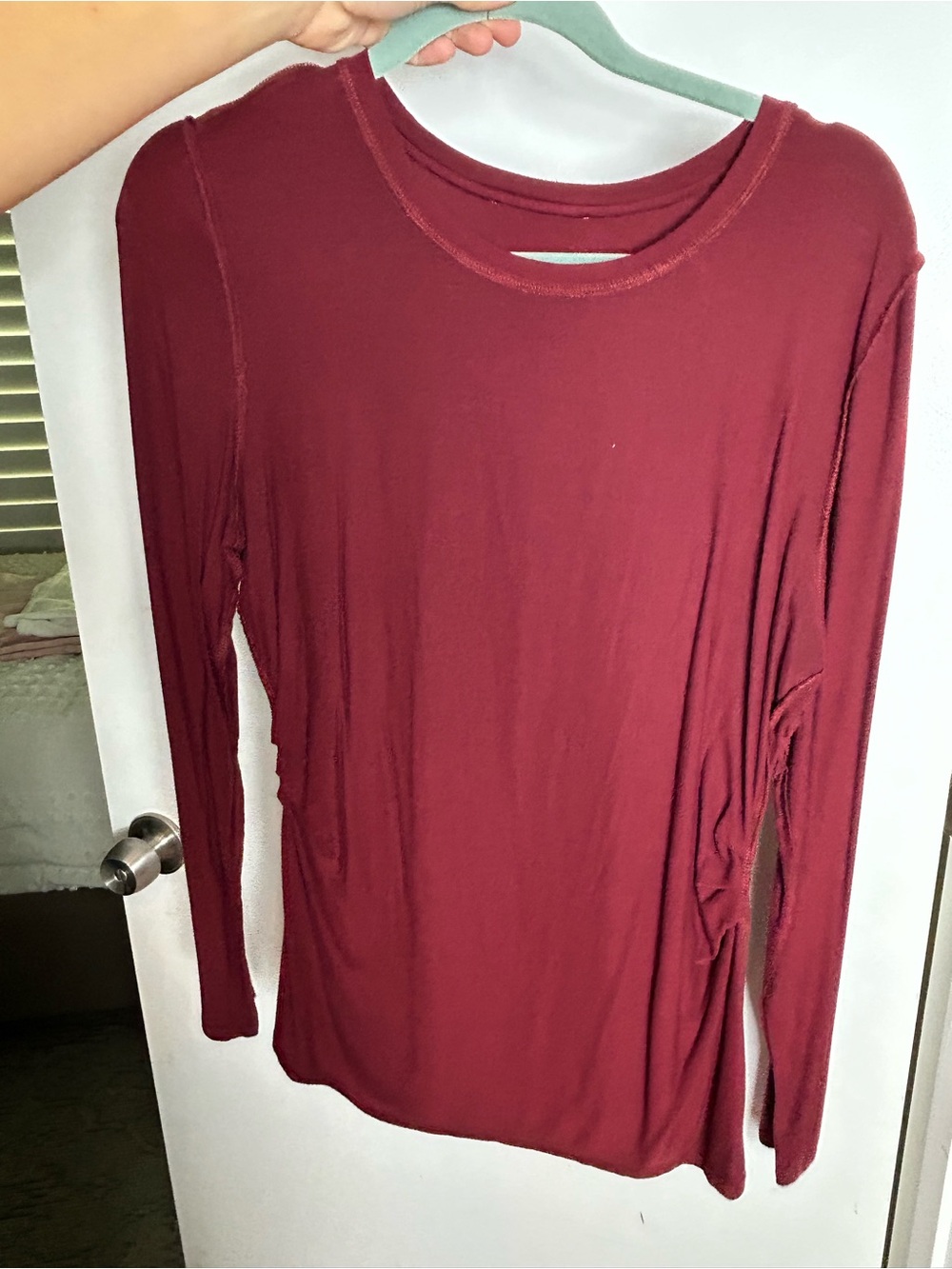 Nordstrom Long Sleeve Crewneck Top in Burgundy Red